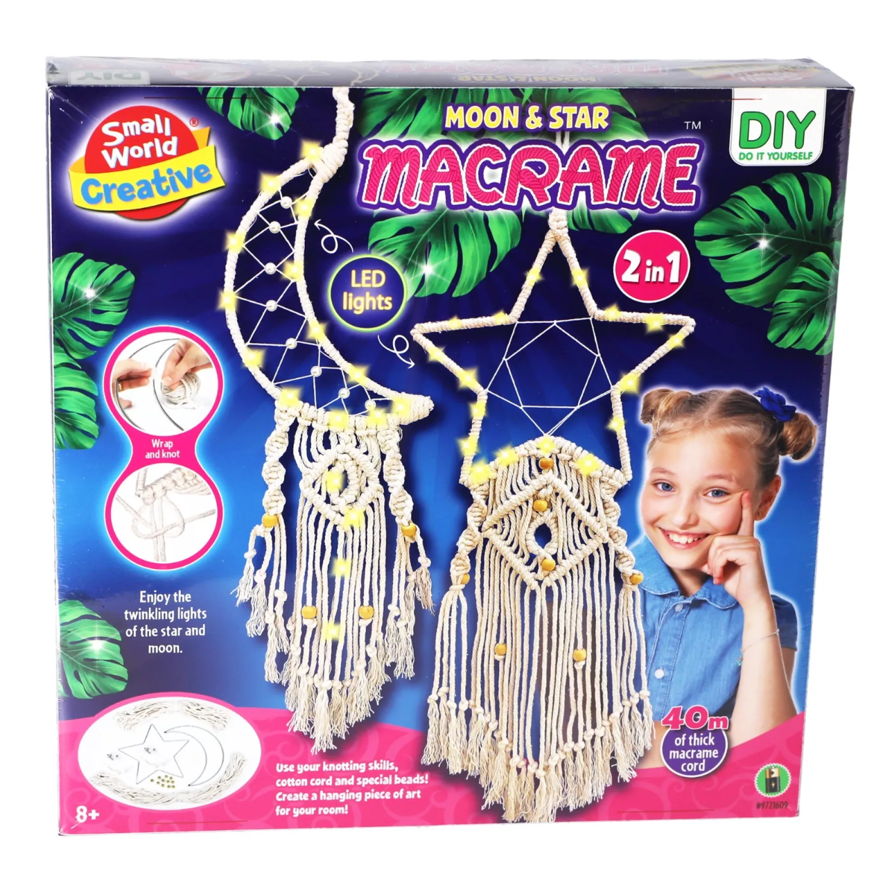 Knutselsets> Macrame maan en ster met licht