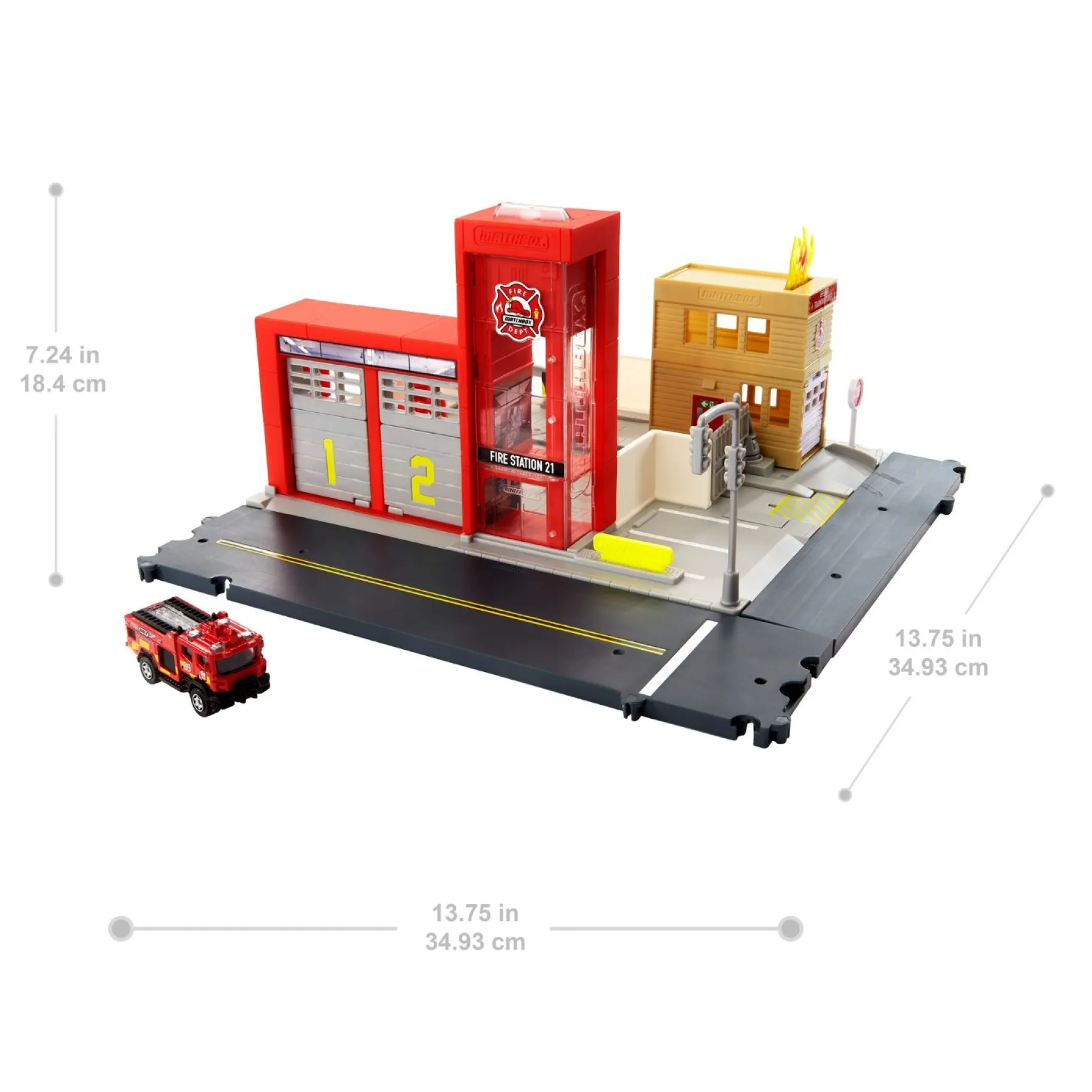 Auto's|Jongens>Mattel Matchbox Action Drivers Fire Station Rescue Playset O/S (Sounds Only)
