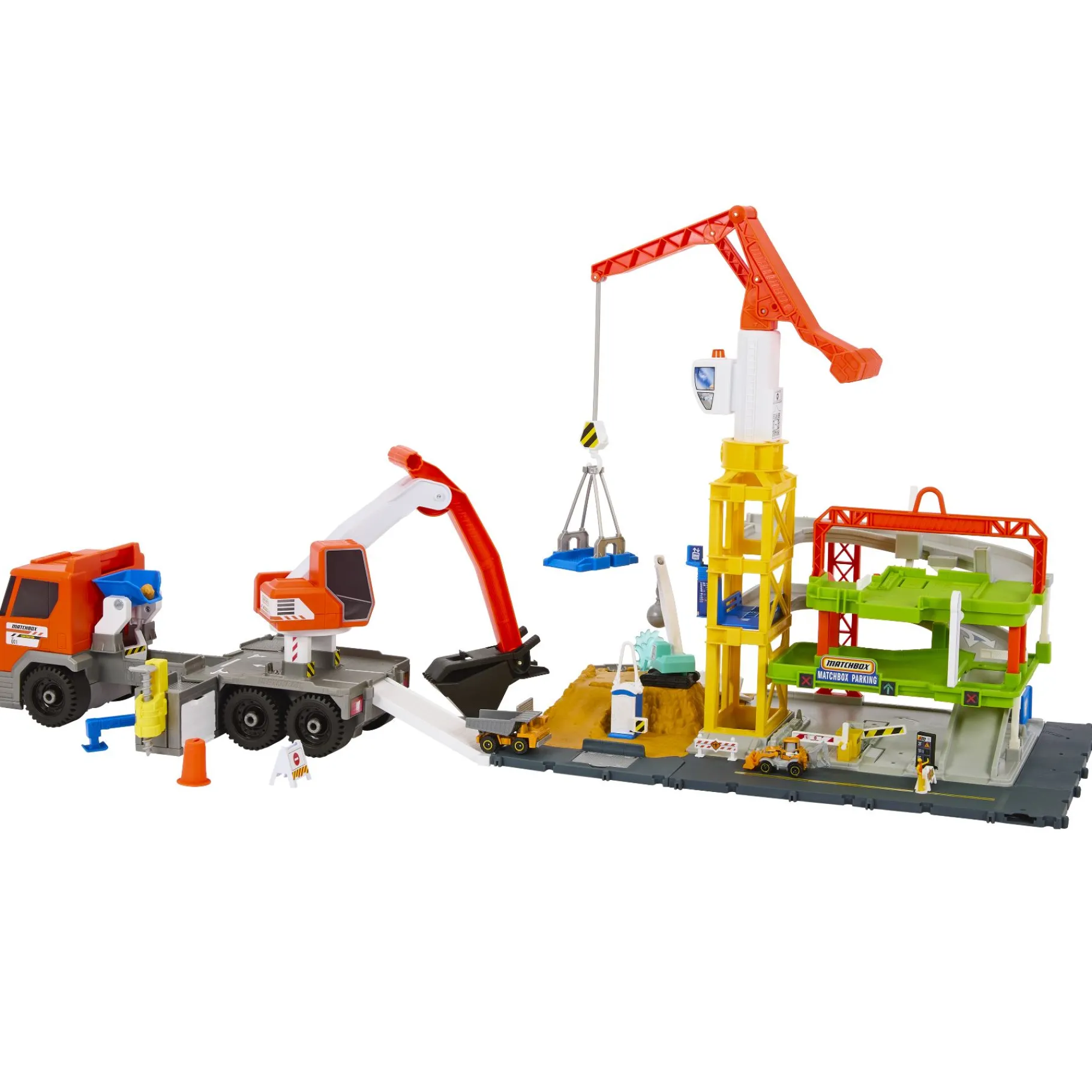 Voertuigen|Jongens> Matchbox bouwvrachtwagen met boorstation