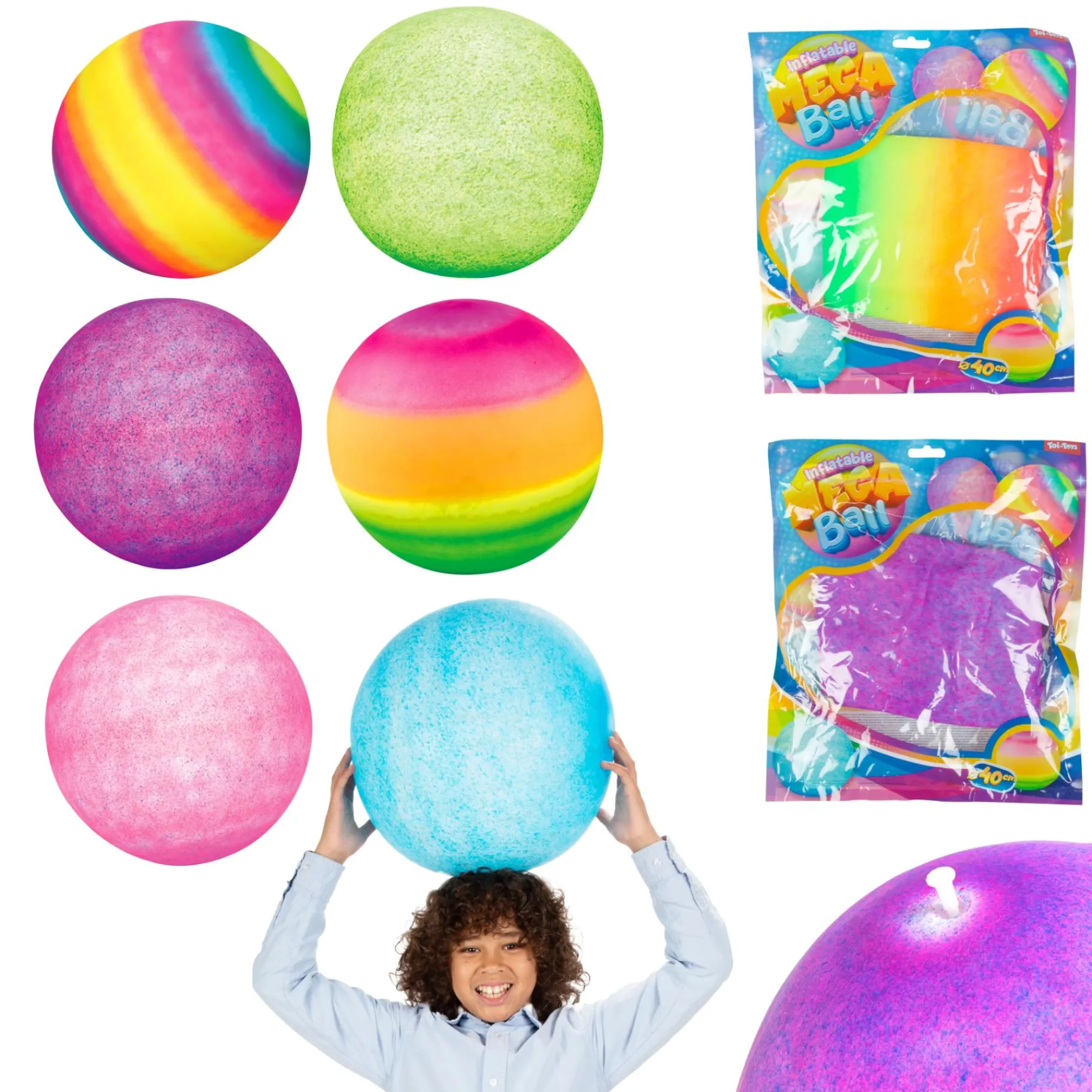 Verlichting> Megabal met felle kleuren 40 cm 6 assorti