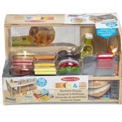 Babyspeelgoed> Melissa & Doug Wooden Slice & Stack Sandwich  Counter