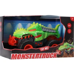 Jongens|Auto's>Rapid Wheels Monstertruck dino blauw met licht en geluid