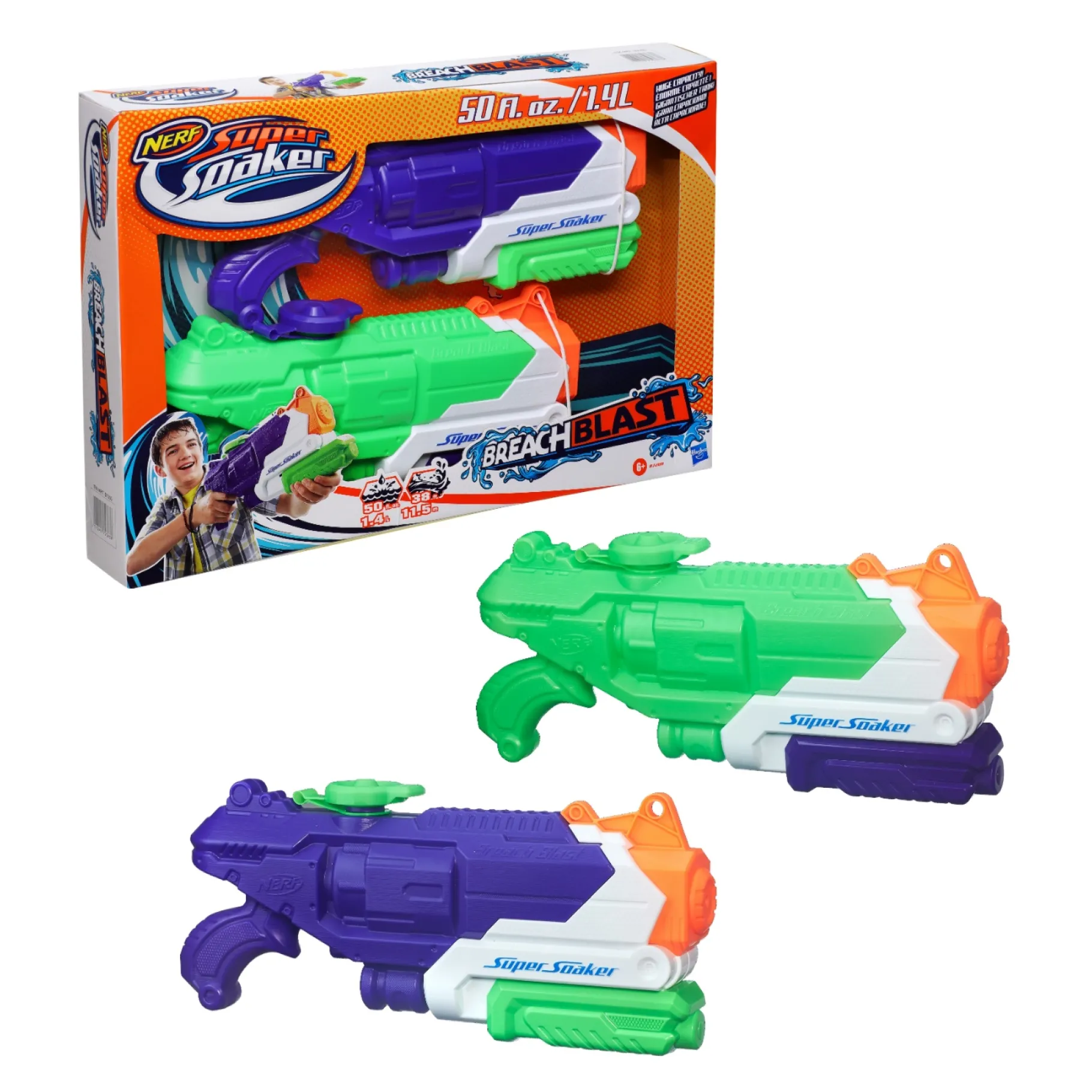 Blasters|Jongens>Hasbro Nerf Super Soaker Blast 2 Pack