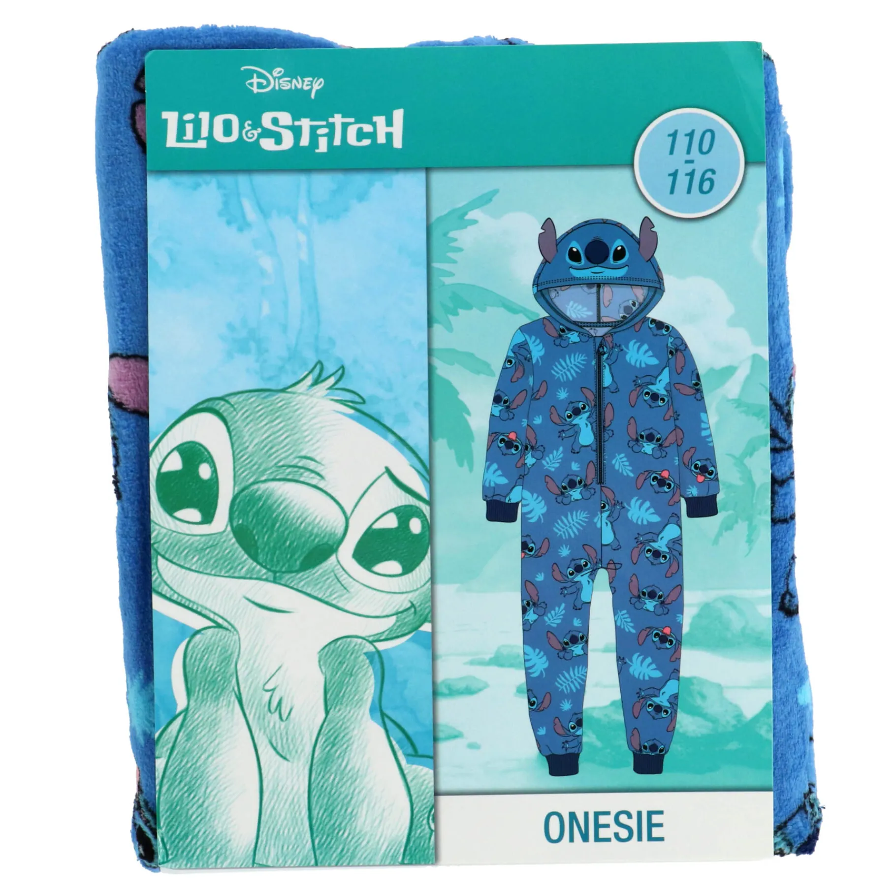 Kinderpyama's>Disney Onesie lilo & stitch blauw maat 110-116