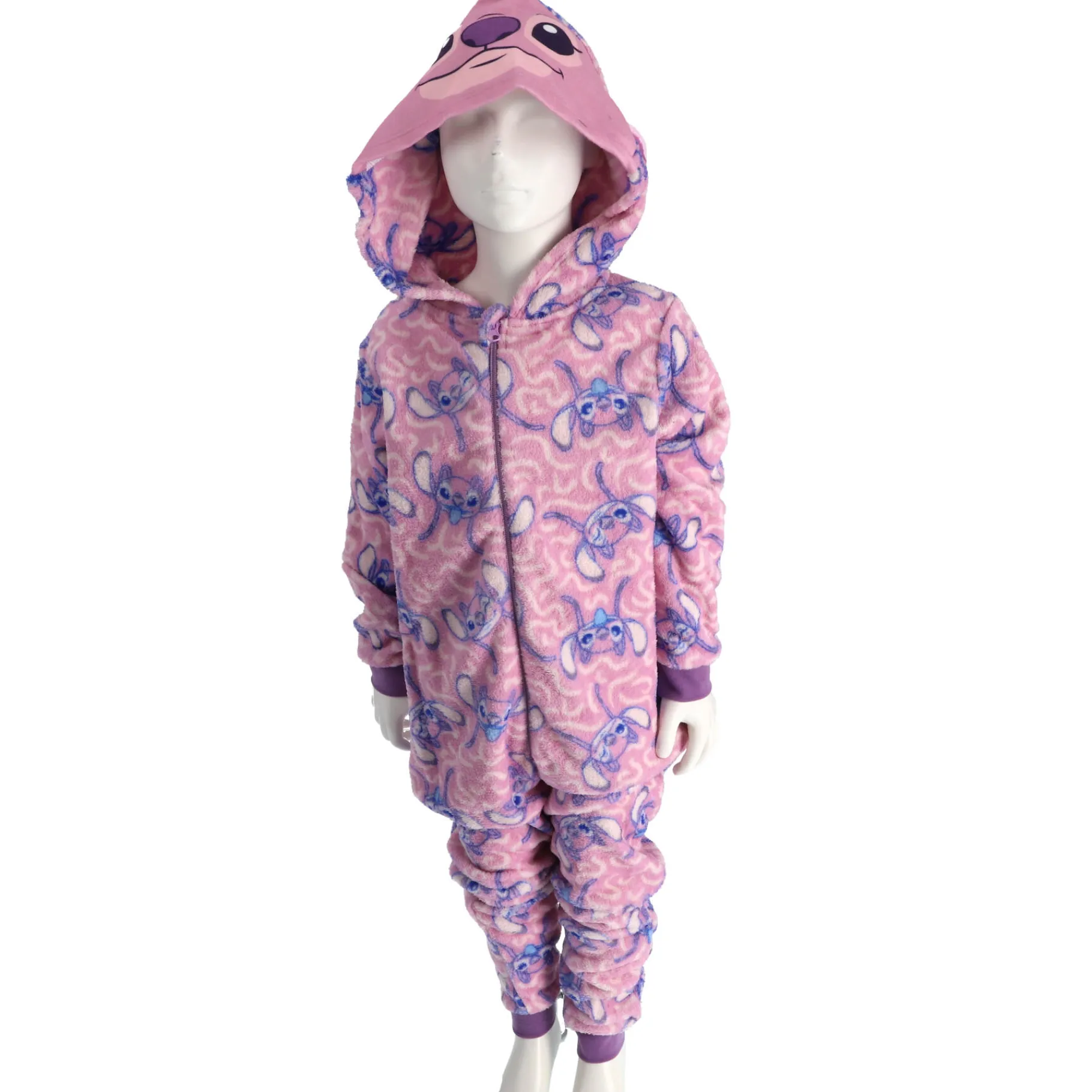 Kinderpyama's> Onesie lilo & stitch roze maat 110-116