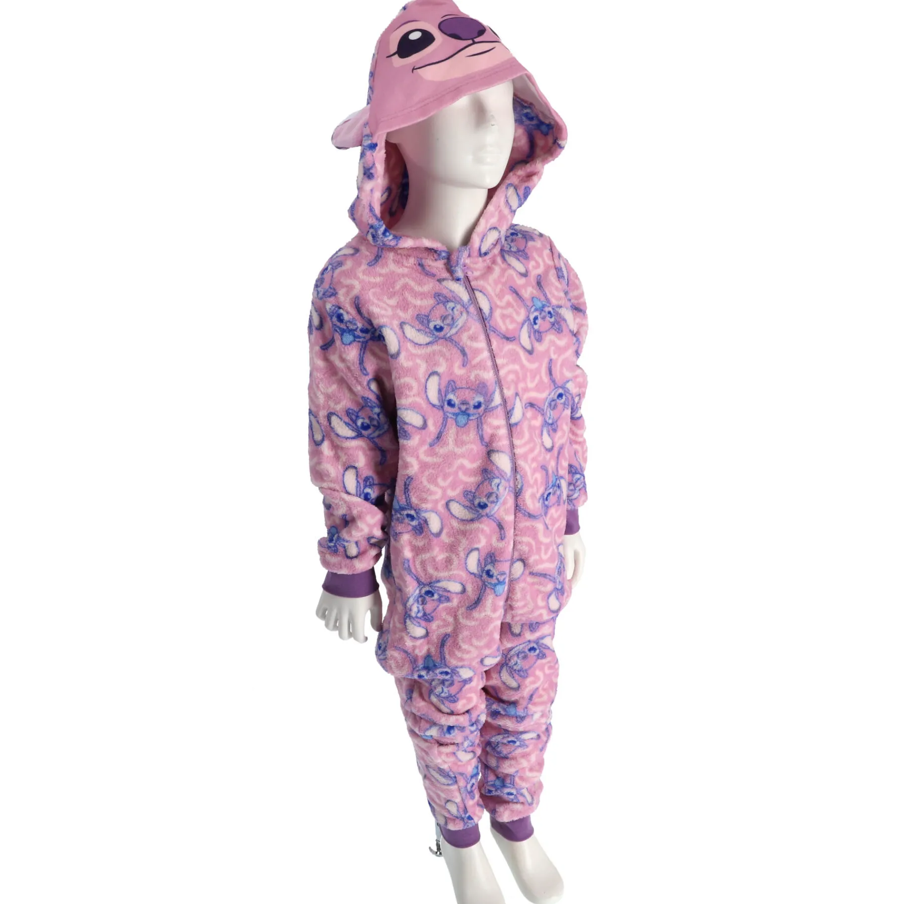 Kinderpyama's> Onesie lilo & stitch roze maat 110-116