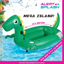 Zwemmen En Waterspeelgoed>Splash Opblaaseiland Small Dino 240X180 Cm