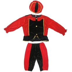 Jongens|Verkleden> Pietenpak Zwart/Rood 110-116 Cm