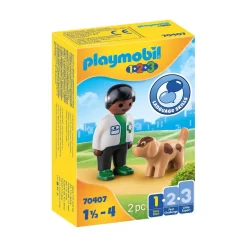 Jongens|Bouwstenen>Playmobil 70407 123 Dierenarts Met Hond