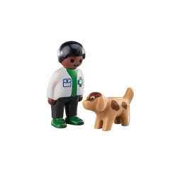 Jongens|Bouwstenen>Playmobil 70407 123 Dierenarts Met Hond