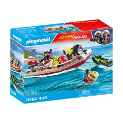 Jongens|Bouwstenen> Playmobil 71464 Action Heroes Brandweerboot Met Waterscooter