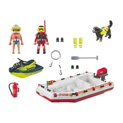 Jongens|Bouwstenen> Playmobil 71464 Action Heroes Brandweerboot Met Waterscooter