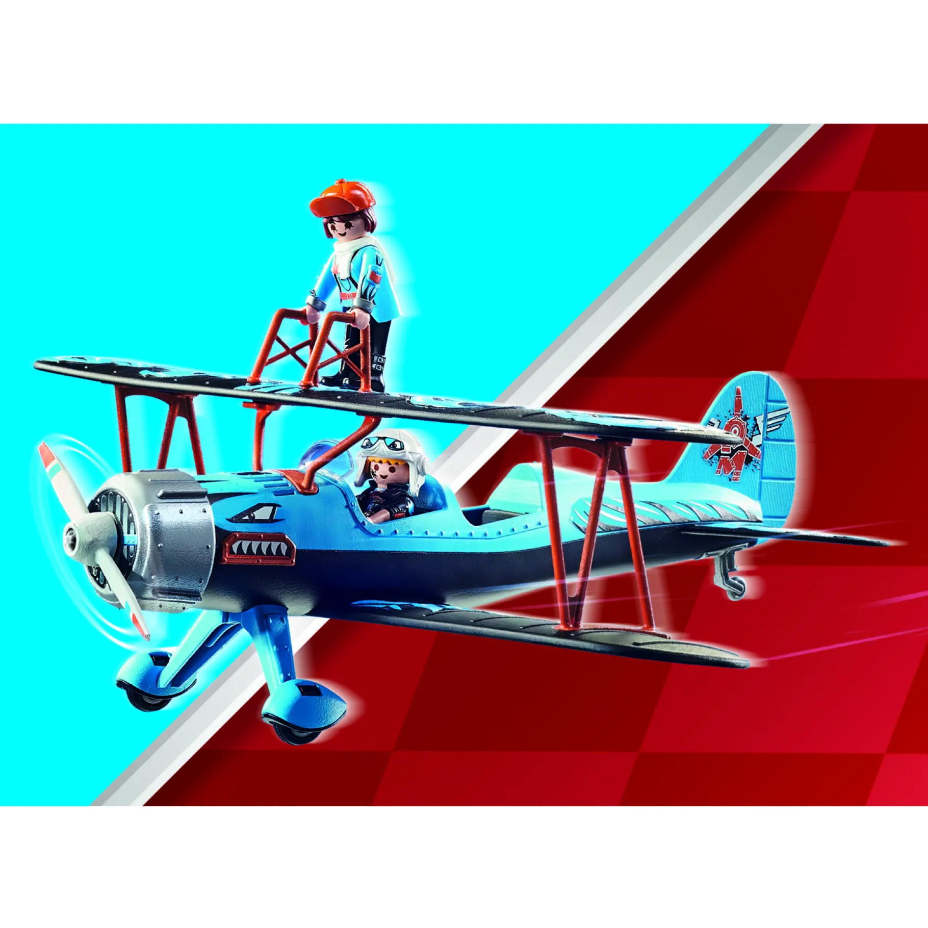 Bouwstenen|Jongens>Playmobil 70831 Air Stuntshow Dubbeldekker