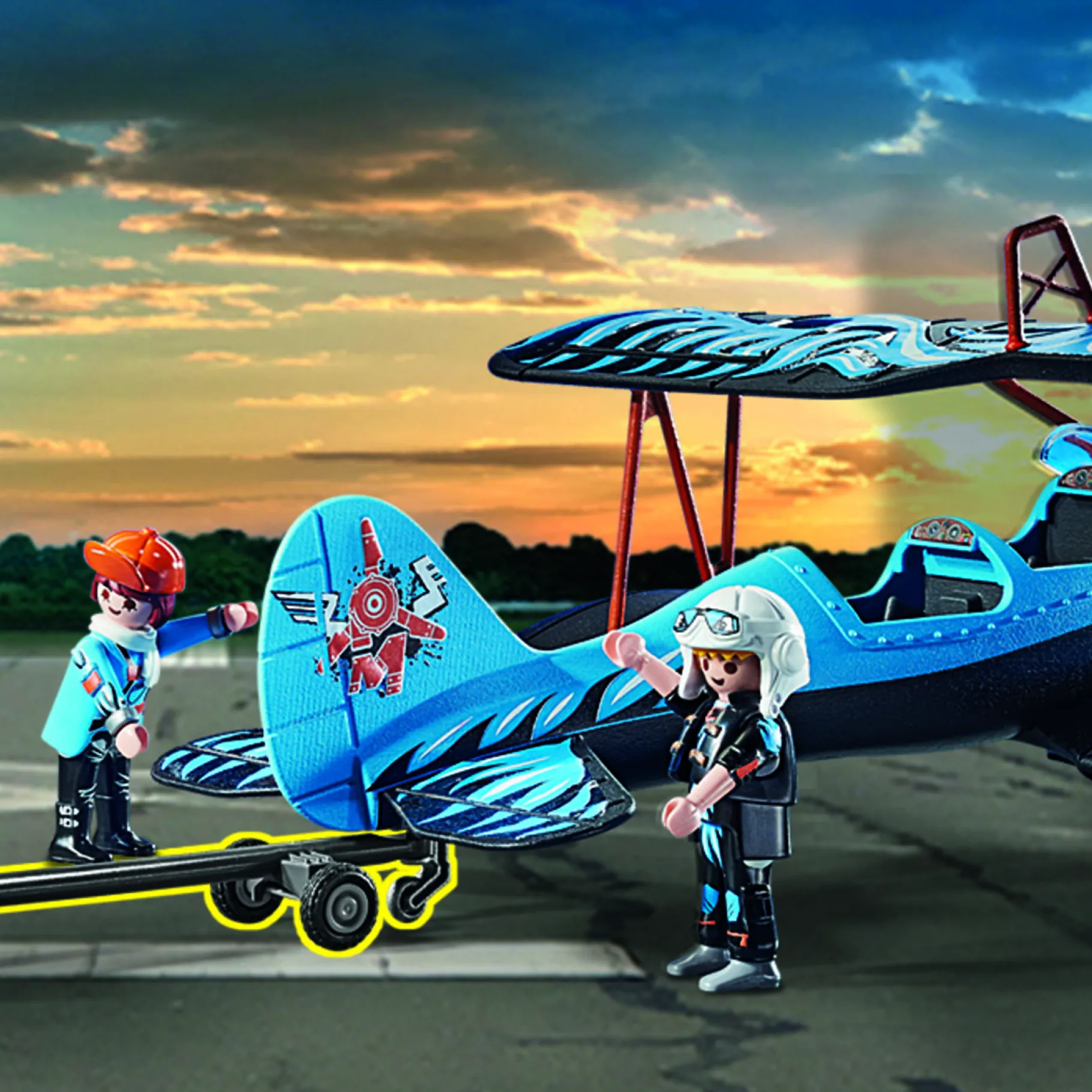 Bouwstenen|Jongens>Playmobil 70831 Air Stuntshow Dubbeldekker