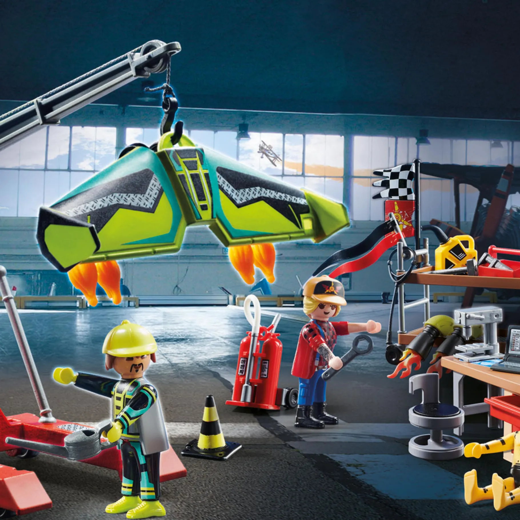 Jongens|Bouwstenen>Playmobil 70834 Air Stuntshow Servicestation