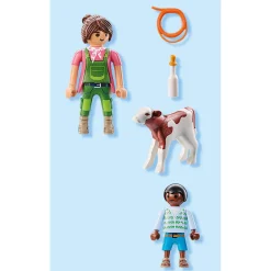Speelsets|Jongens>Playmobil 71803 boer met kalf