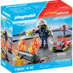 Jongens|Speelsets>Playmobil 71826 brandweerman met waterpomp