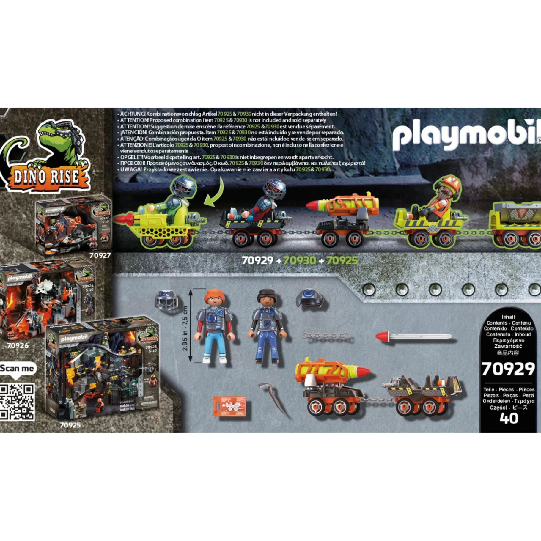 Jongens|Bouwstenen>Playmobil 70929 Dino Rise Dino Mine Raket Kart