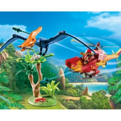 Jongens|Bouwstenen>Playmobil 9430 Helikopter Met Pteranodon