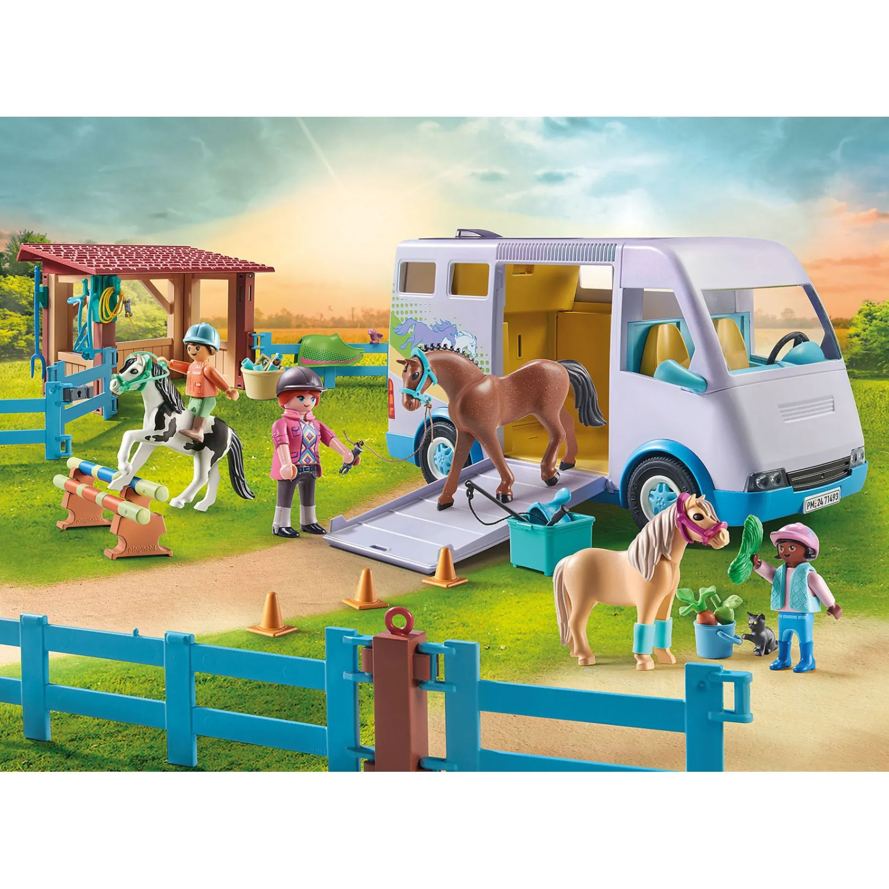 Jongens|Bouwstenen>Playmobil 71493 Horses Of Waterfall Mobiele Manege