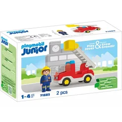 Speelsets|Jongens> PlayMobil 71683 Junior Brandweerwagen Met Ladder