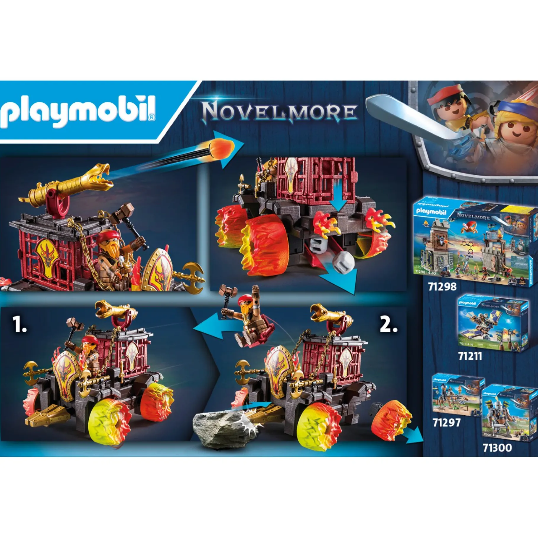 Bouwpakketten>Playmobil 71299 Novelmore Vuurgevecht Wagen