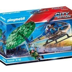 Bouwstenen|Jongens> Playmobil 70569 Politiehelikopter: Parachute- Achtervolging
