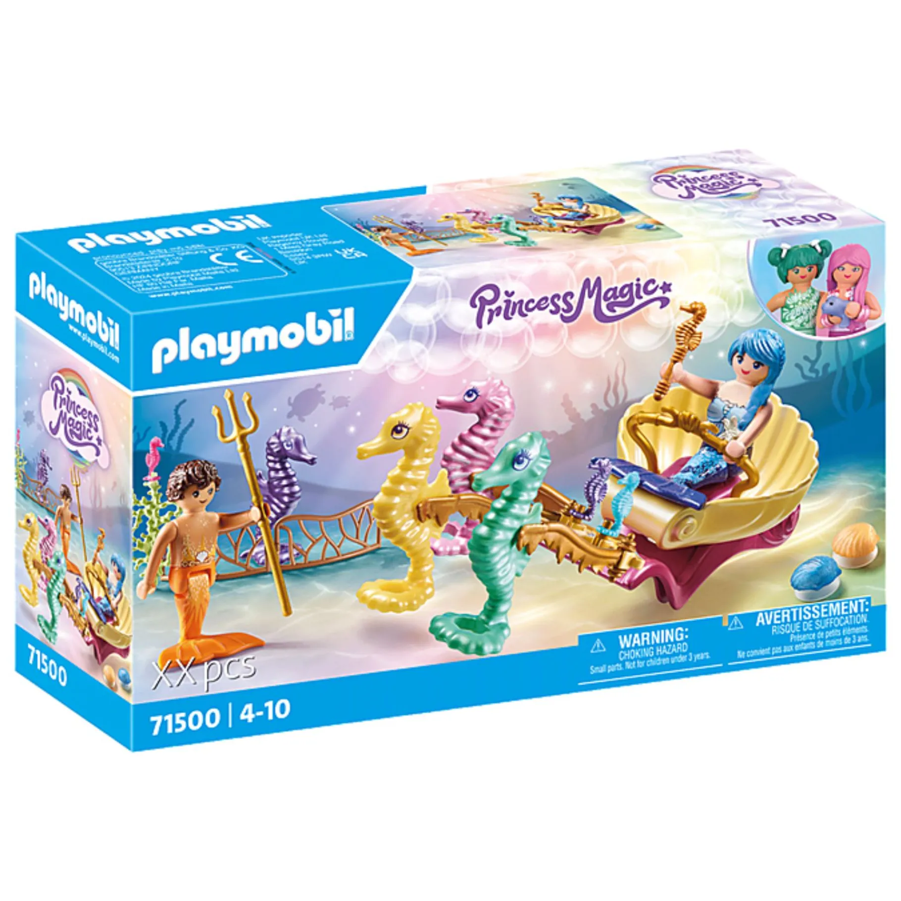 Jongens|Bouwstenen>Playmobil 71500 Princess Magic Zeemeermin Zeepaard Koets