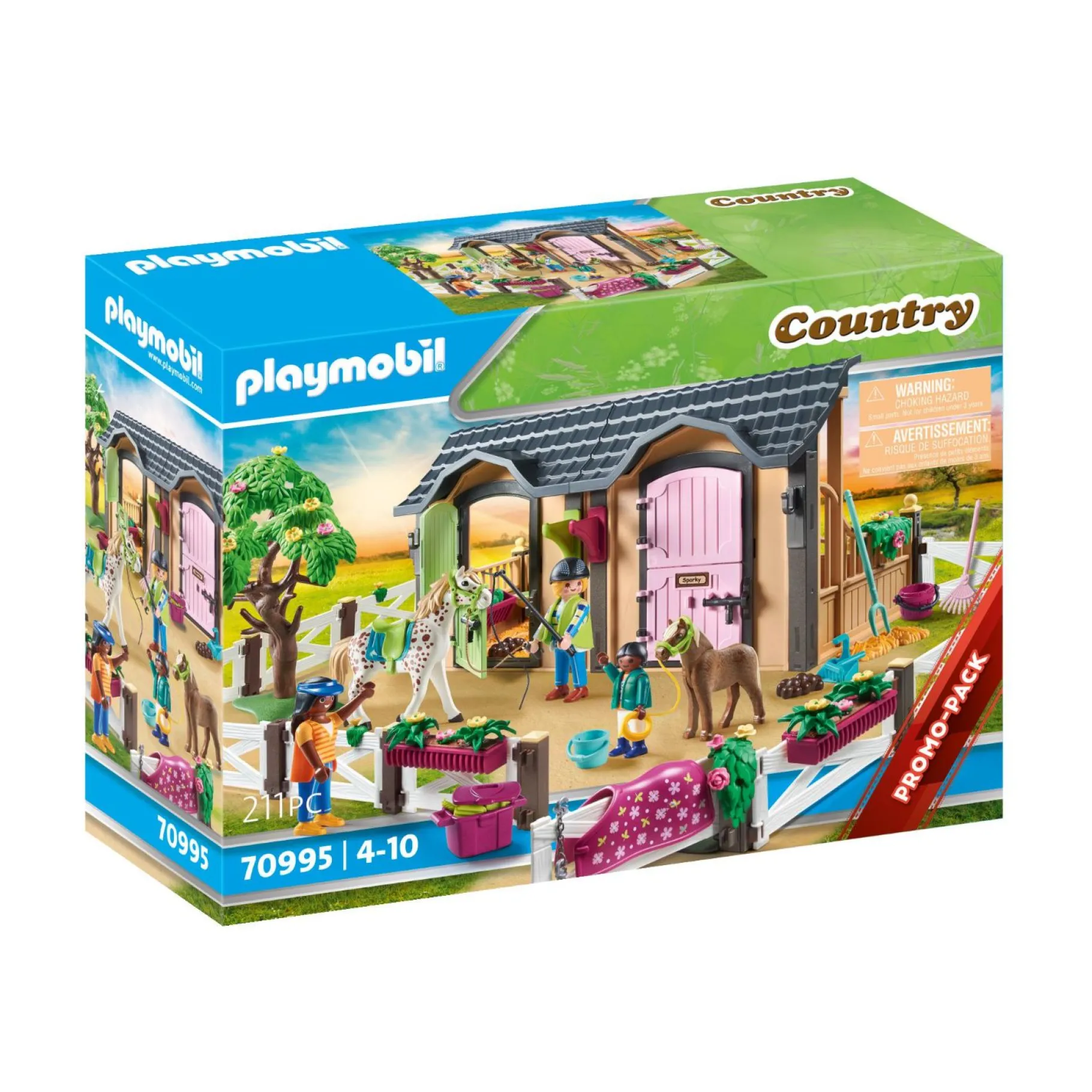 Jongens|Bouwstenen>Playmobil 70995 PROMO Rijlessen Met Paardenboxen