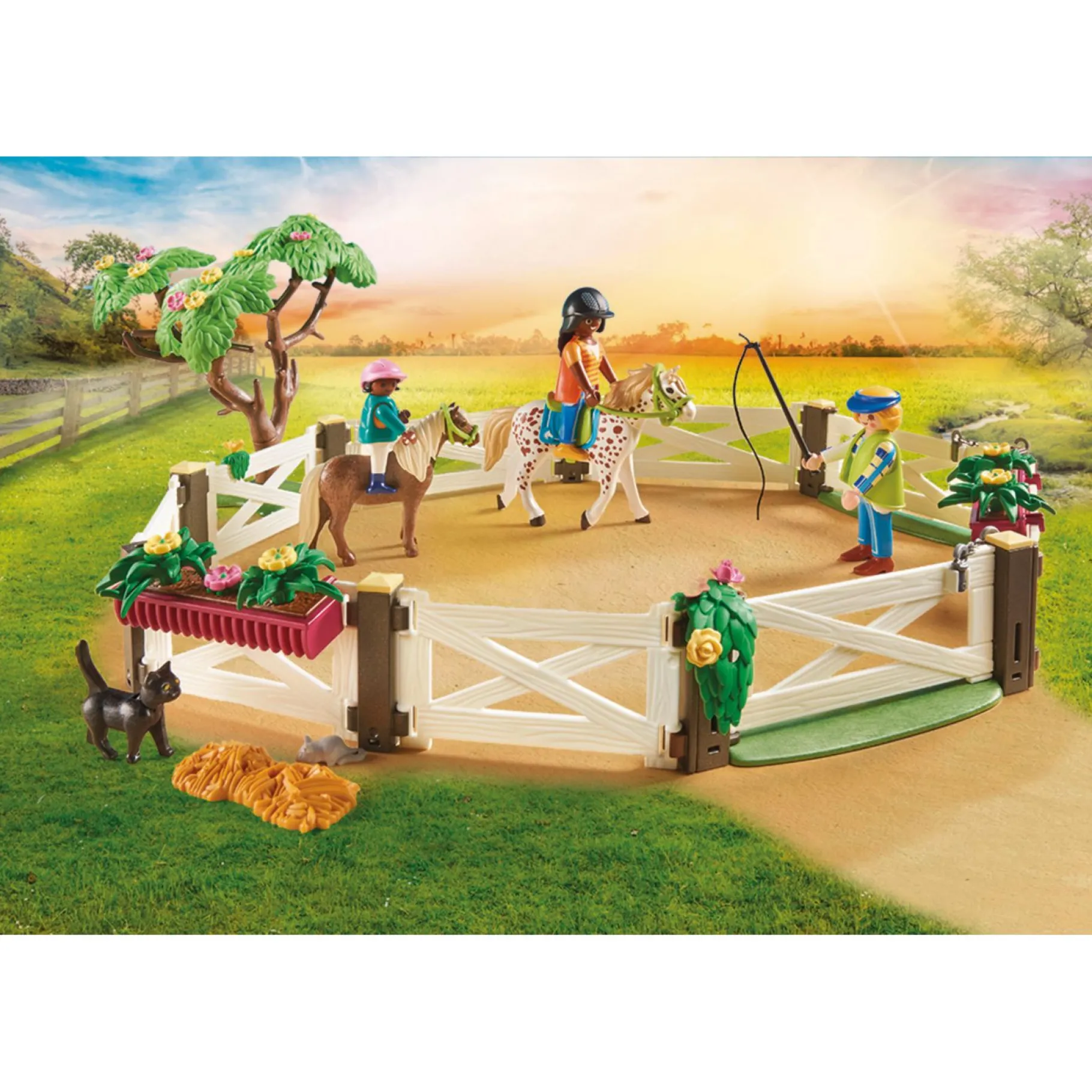 Jongens|Bouwstenen>Playmobil 70995 PROMO Rijlessen Met Paardenboxen