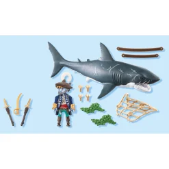 Jongens|Speelsets>Playmobil 71793 reuzenhaai met piraat