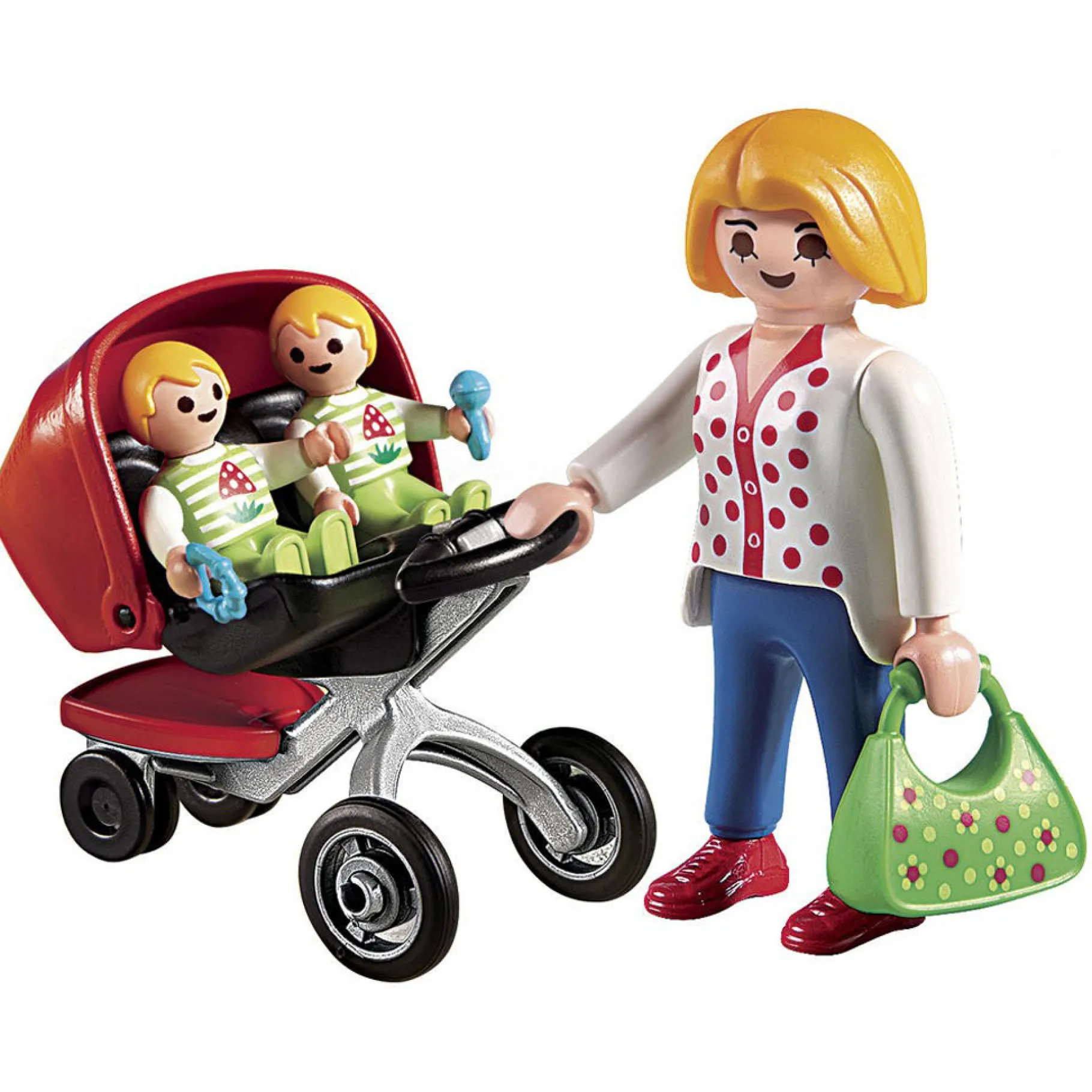 Jongens|Bouwstenen>Playmobil 5573 Tweeling Kinderwagen