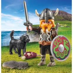 Speelsets|Jongens>Playmobil 71755 viking met waakhond