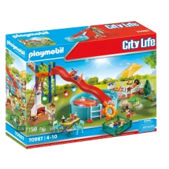 Jongens|Bouwstenen>Playmobil 70987 Zwembadfeest Met Glijbaan