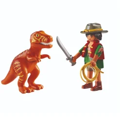 Jongens|Bouwstenen>Playmobil Duo 71206 Avonturier met T-Rex
