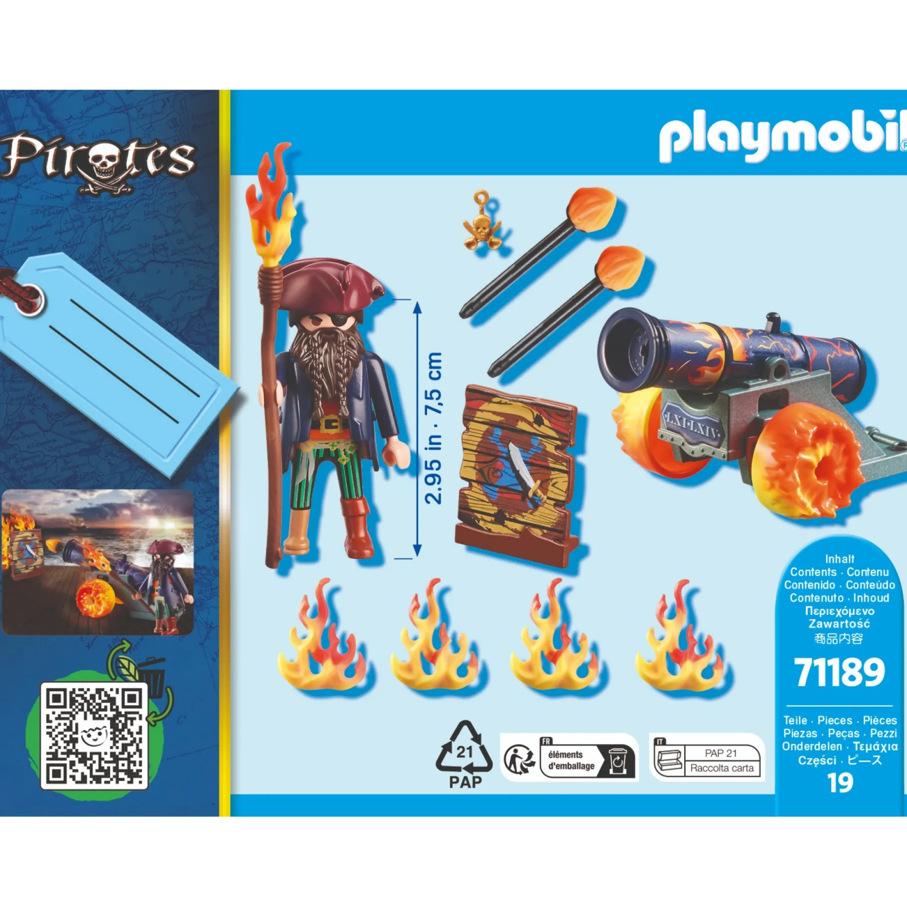 Jongens|Bouwstenen>Playmobil Giftset 71189 Pirates Piraat Met Kanon