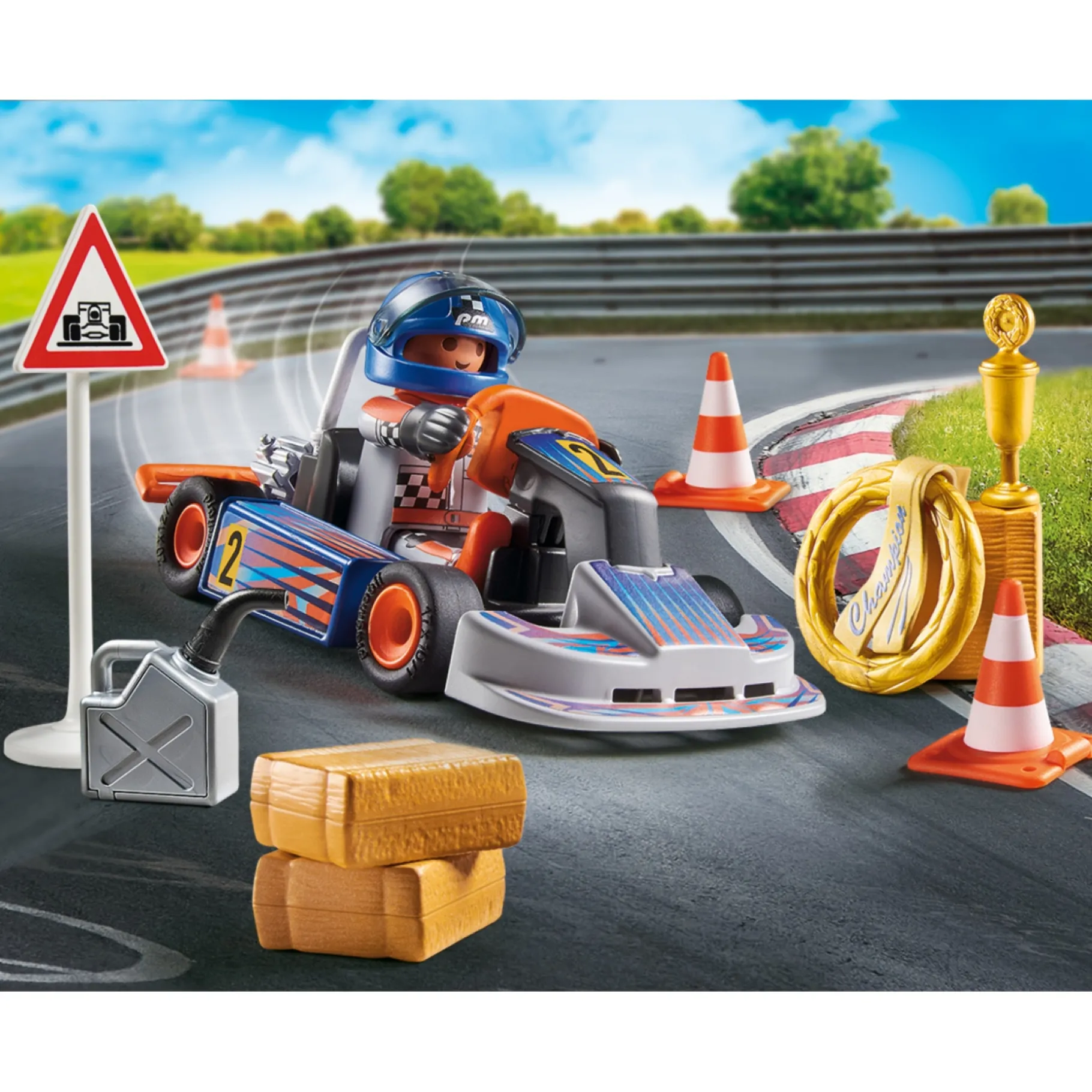 Jongens|Bouwstenen>Playmobil Giftset Sports & Action 71187 Racekart