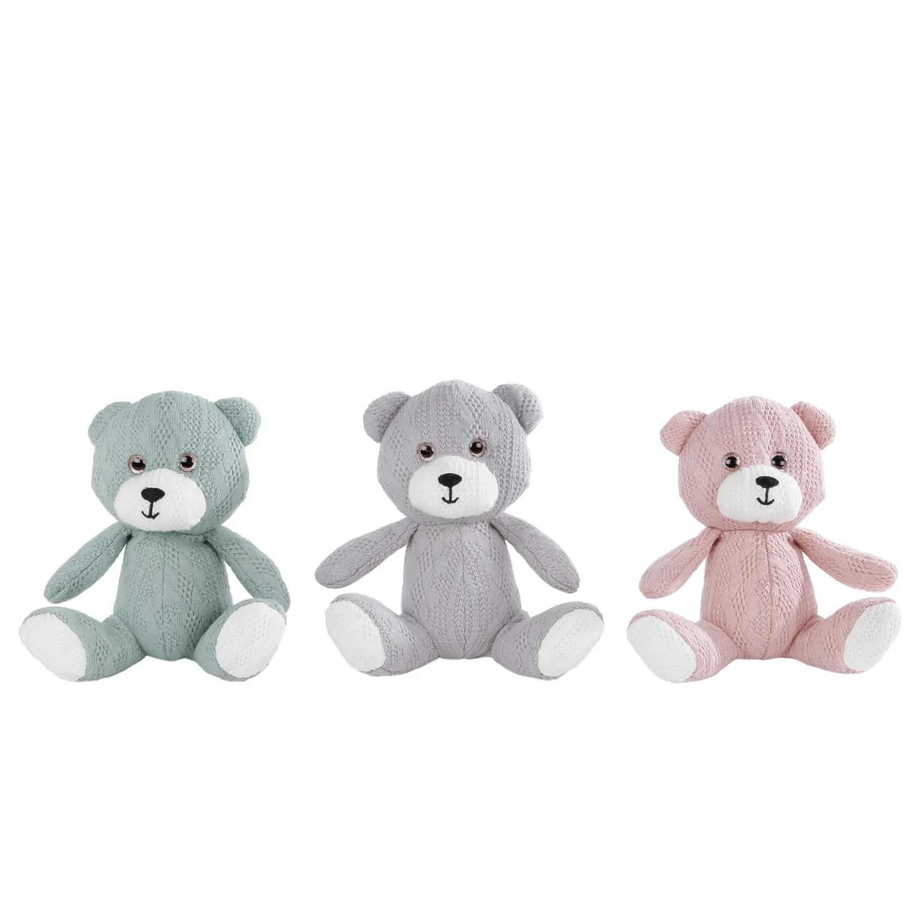 Dieren Knuffels En Pluche> Pluche beer gehaakt 3 assorti 14 cm