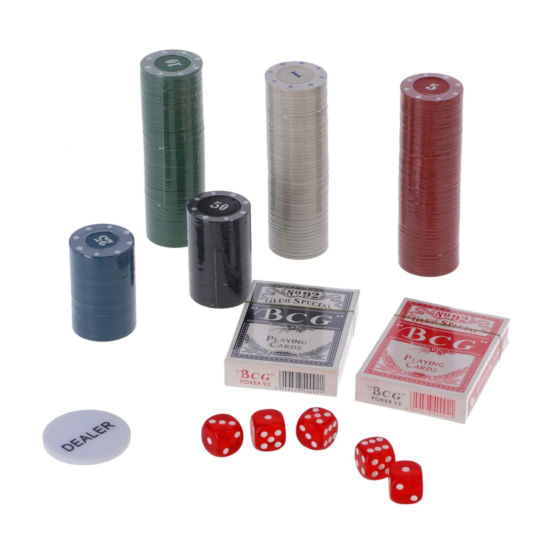 Kaartspellen> Pokerset in koffer 200 delig met 2 decks speelkaarten en fiches