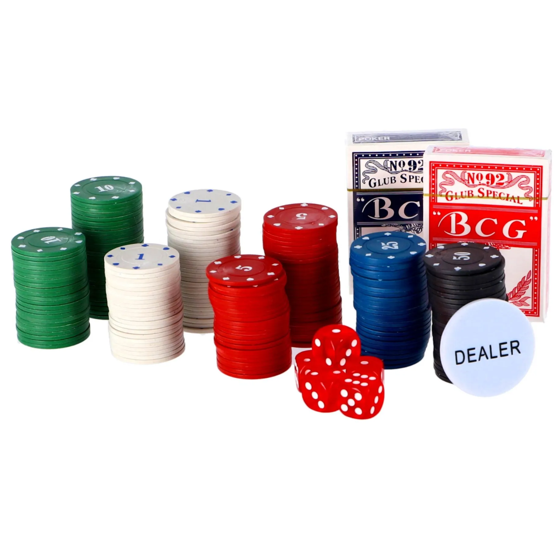 Kaartspellen> Pokerset in koffer 200 delig met 2 decks speelkaarten en fiches