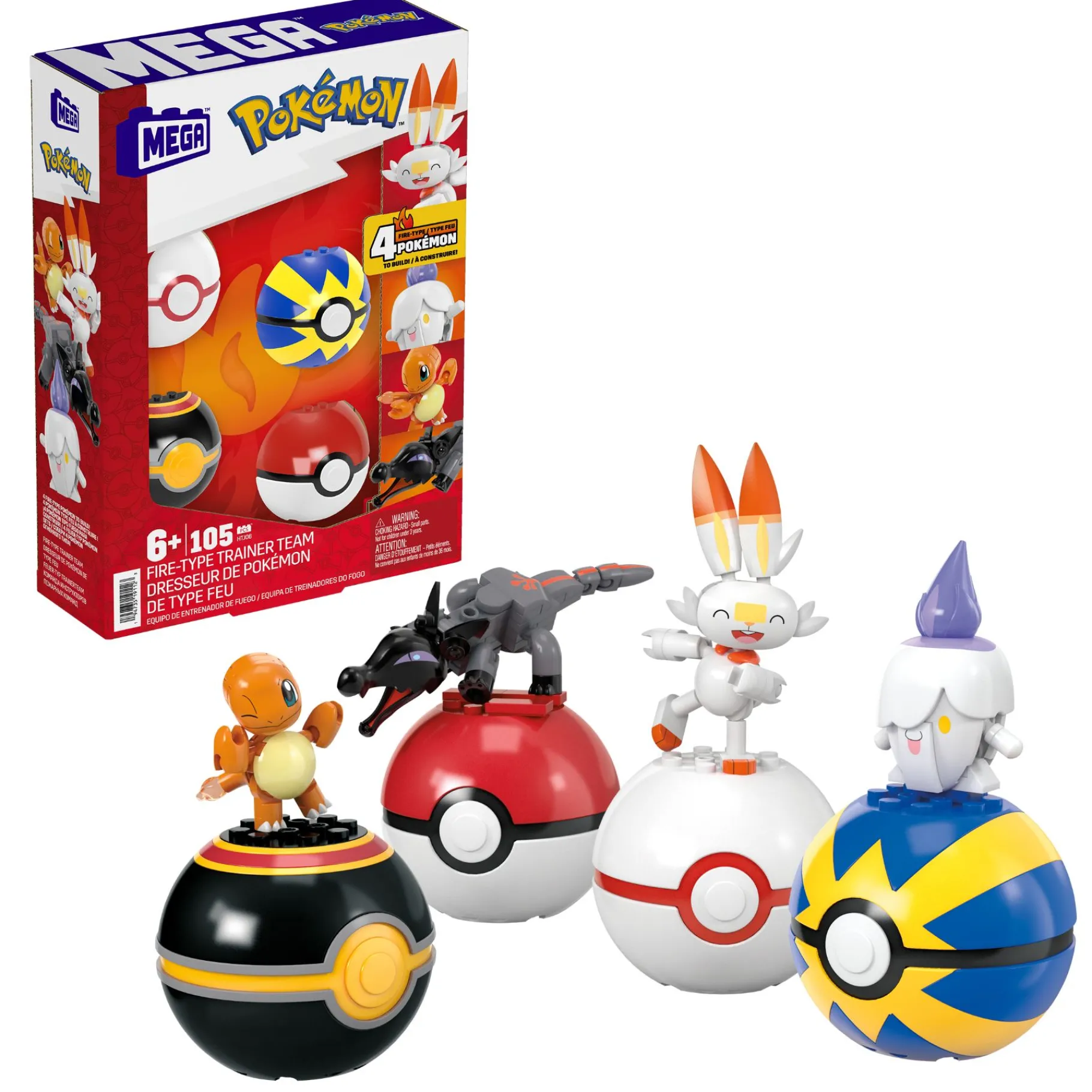 Speelfiguren> Pokémon mega fire type trainer team