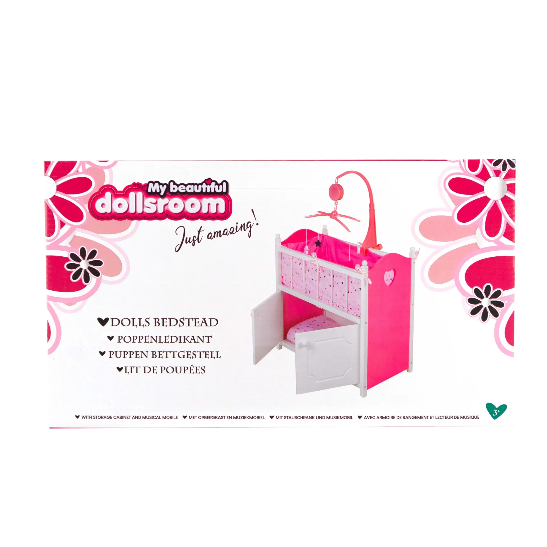 Poppenmeubels>My Beautiful Dolls Room Poppenbed Ledikant Met Muziek