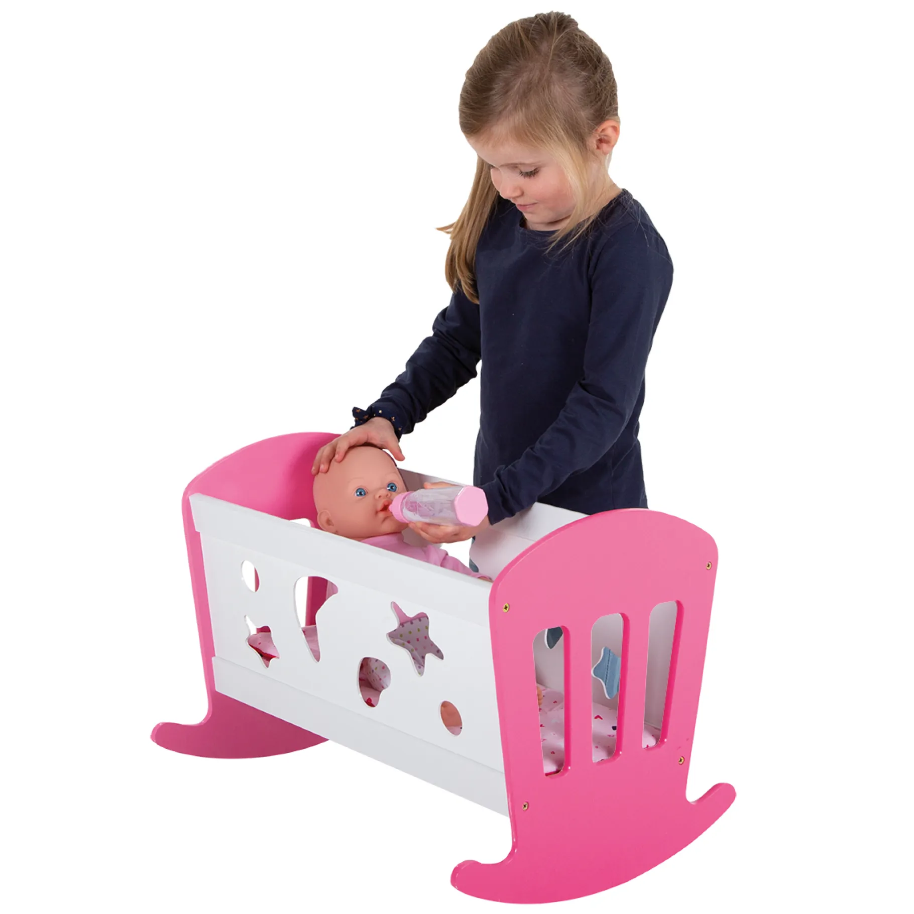 Poppenmeubels>My Beautiful Dolls Room Poppenbed Schommelbed 49 X 37 X 35 Cm