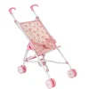 Poppen Accessoires> Poppenbuggy roze bloem