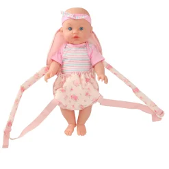 Poppen Accessoires> Poppendraagzak roze bloem