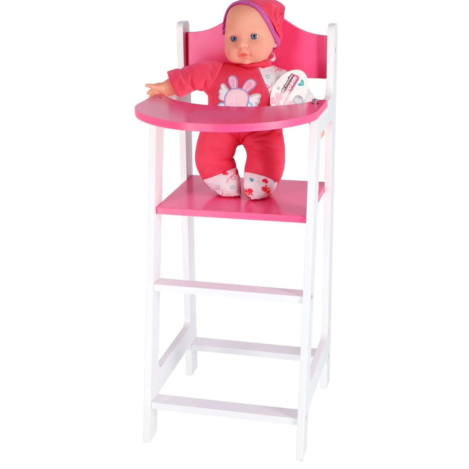 Poppenmeubels>My Beautiful Dolls Room Poppenmeubel Poppenstoel Wit 22 X 27 X 53 Cm