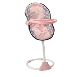 Poppen Accessoires> Poppenstoel 3 in 1 grijs/roze 42x40x40 cm