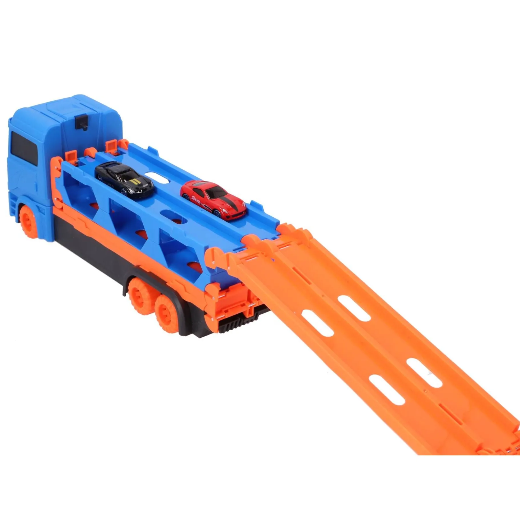 Jongens|Auto's> Pop-up auto transporter met 2 metal auto's