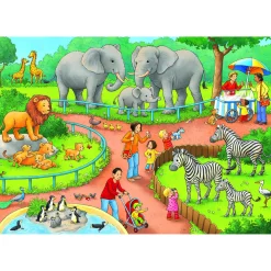 Legpuzzels>Ravensburger Puzzel Dag In De Dierentuin 2X24 Stuks