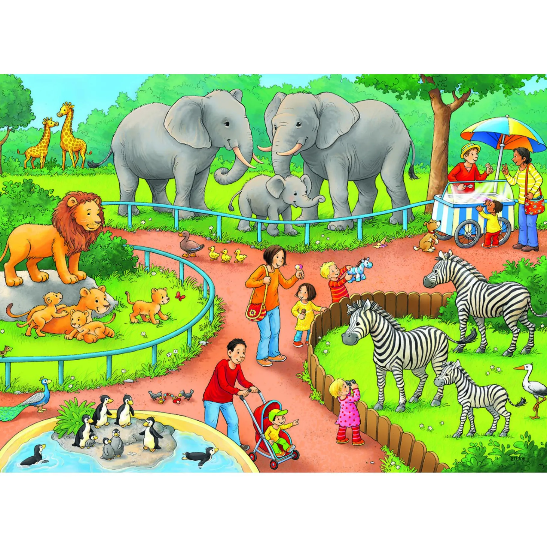 Legpuzzels>Ravensburger Puzzel Dag In De Dierentuin 2X24 Stuks
